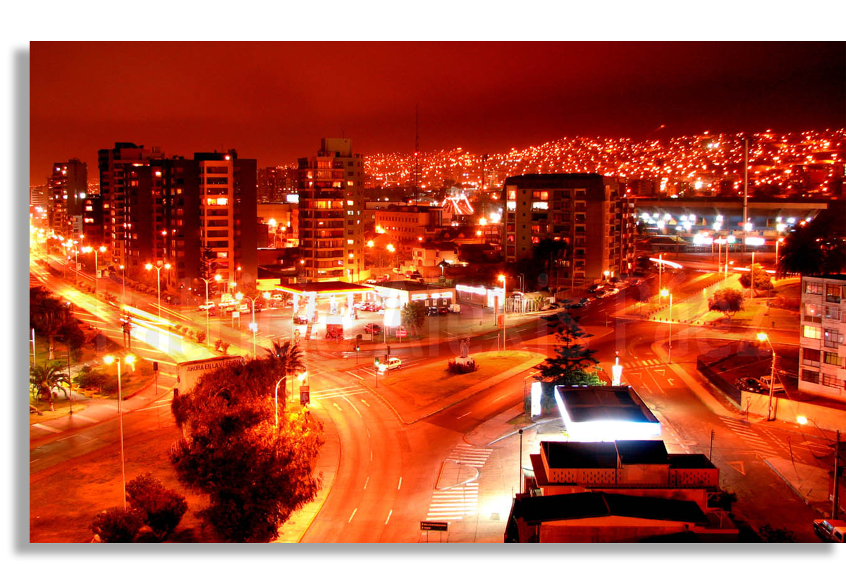 antofagasta chile ciudad illapel rojo luces nocturna noche